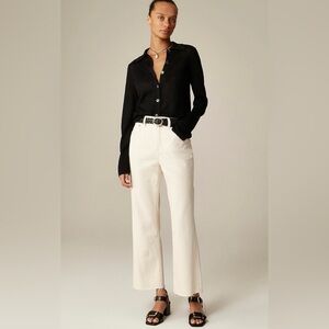 NWT J. Crew High-Rise Cream Kickout Jeans Sz 24 Cotton Cropped Old Money Preppy
